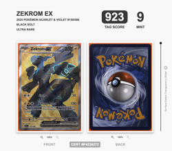 2025 Pokemon Black Bolt Zekrom ex Ultra Rare #158/086 TAG 923/1000 - Image 1