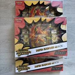 X3 Pokemon TCG: Mega Evolution Ascended Heroes - Mega Emboar ex Box - Same Day - Image 1