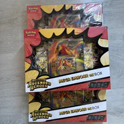 X3 Pokemon TCG: Mega Evolution Ascended Heroes - Mega Emboar ex Box - Same Day - Image 3