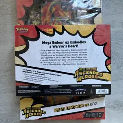 X3 Pokemon TCG: Mega Evolution Ascended Heroes - Mega Emboar ex Box - Same Day - Image 4