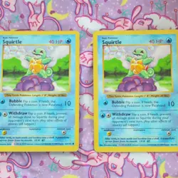 Wizards of the Coast Pokemon TCG Squirtle Shadowless 63/102 Lot 2 English 1999 - Image 2