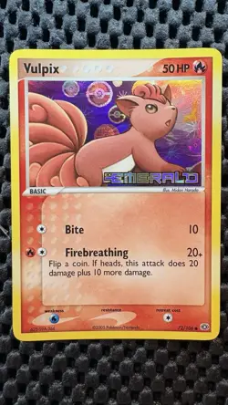 Pokemon Vulpix EX Emerald 72/106 Reverse Holo Common Basic 2005 - Image 1