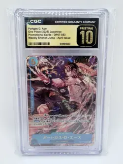 Bandai Portgas D. Ace OP07-053 CGC 10 Pristine Promo Japanese Foil 2025 - Image 1