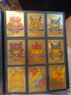 Pokemon Card Foil GOLD CARDS Pikachu 9 Gold Cards - Image 1