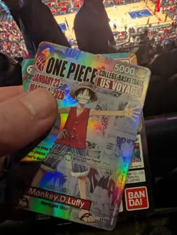 One Piece Monkey D. Luffy US College Basketball OPENED Promo Card RUTGERS - Image 3