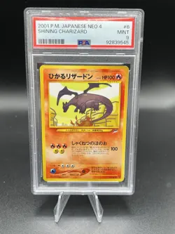PSA 9 Shining Charizard Neo 4 #006 Neo Destiny Japanese Pokemon Card MINT - Image 1