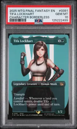 2025 MTG Final Fantasy Tifa Lockhart Character Borderless #0391 PSA 10 Gem Mint - Image 1