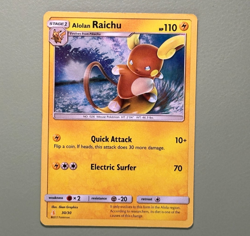 Alolan Raichu 30/30 Holo Sun & Moon Trainer Kit Lightly Played Pokemon Card - Image 1