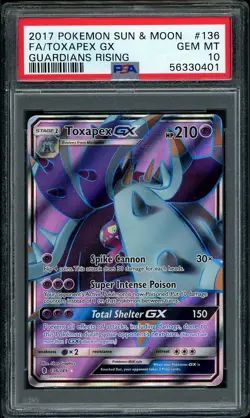 2017 Pokemon Guardians Rising Toxapex GX Full Art #136 PSA 10 GEM MINT LOW POP - Image 1