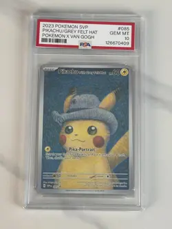 Pikachu with Grey Felt Hat 085 SVP Pokemon x Van Gogh Promo Card - Image 1