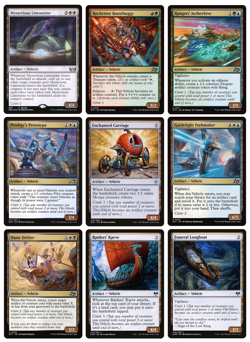 MTG - 9 x Different FOIL Artifact Vehicles - Commander / Modern - Various Sets - Image 1