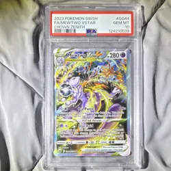Pokemon 2023 Crown Zenith Galarian Gallery Mewtwo VSTAR GG44 PSA 10 - Image 1