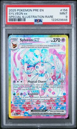 2025 POKEMON PRE EN-PRISMATIC EVOLUTIONS #156 SYLVEON EX PSA 9 - Image 1