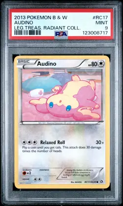 2013 POKEMON B&W LEGEND TREASURES RADIANT COLL #RC17 AUDINO PSA 9 - Image 1