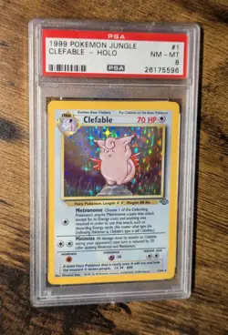 Pokemon WOTC 1999 🌺 Jungle Clefable Holo 1/64 ✨ PSA 8 NM - MINT 🌸 - Image 2