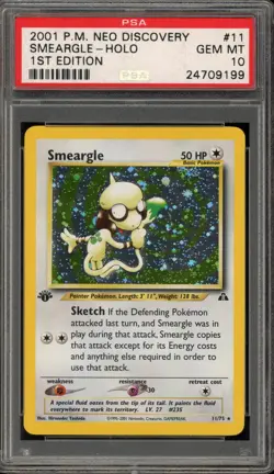 Pokemon Smeargle Neo Discovery 1st Edition Holo Rare #11 PSA 10 Gem Mint - Image 1