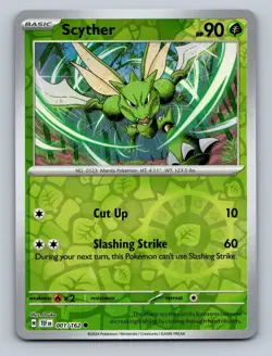 Scyther 001/162 Common Temporal Forces Reverse Holo NM 2024 Dsuke Free Shipping - Image 1