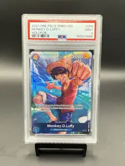 One Piece Monkey D Luffy PRB01 P-055 Full Art Holofoil PSA 9 - Image 1