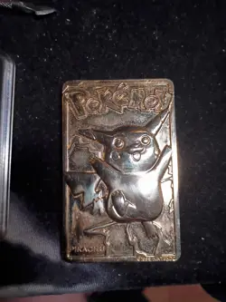Pokemon PIKACHU Trading Card Bar - 23K Gold Plated - Burger King 1999 - Image 1