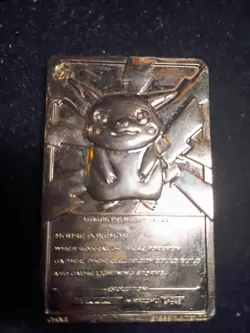 Pokemon PIKACHU Trading Card Bar - 23K Gold Plated - Burger King 1999 - Image 2
