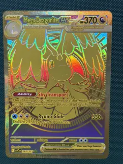 Mega Dragonite EX Gold Secret Rare Full Art Foil Pokemon Card 295/217 ASC EN - Image 1