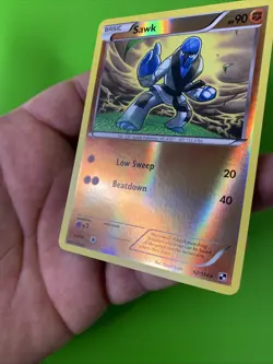 Sawk 62/114 Black & White Reverse Holo Pokemon Card NM - Image 4