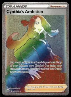 Pokemon Cards Cynthia's Ambition 178/172 Brilliant Stars Rainbow Rare NM - Image 1