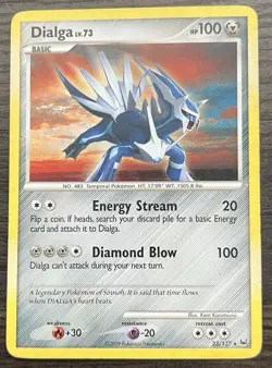 Dialga 23/127 Pokemon TCG Platinum Base Set Rare Moderately Played MP - Image 1