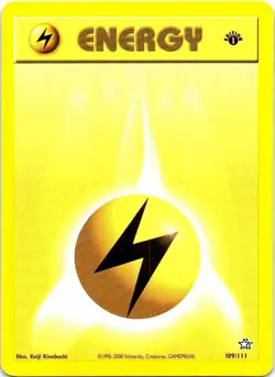 Lightning Energy 109/111 Neo Genesis Pokemon 1st Edition Lightly Played - Image 1
