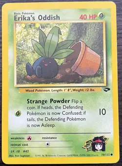 Erika's Oddish 70/132 Pokemon TCG WOTC Gym Challenge Common Moderate Play MP - Image 1