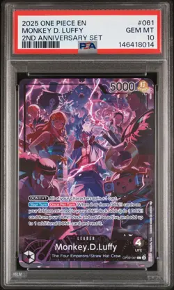 PSA 10 Monkey D. Luffy 2nd Anniversary Set - 061 English One Piece Rare - Image 1