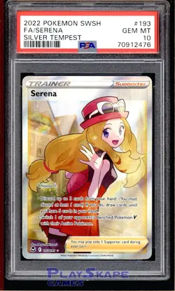Pokemon Card PSA 10 Serena 193/195 Silver Tempest Full Art Trainer Holo 2022 - Image 1