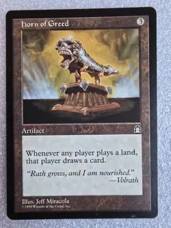 MTG Horn of Greed Stronghold Rare Artifact Old School Magic The Gathering - Image 1