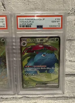 Ivysaur 167/165 & Venusaur ex 184/165 sv2a PSA 10 151 Japanese Pokemon Cards - Image 3
