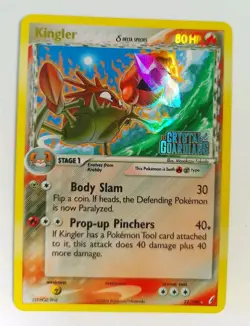 Kingler 22/100 ERare Reverse Holo Stamped EX Crystal Guardians Pokemon 2006 - Image 3