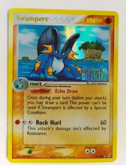 Swampert 27/100 Rare Reverse Holo Stamped EX Crystal Guardians Pokemon 2006 - Image 3