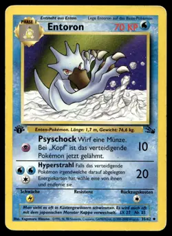Entoron 35/62 Uncommon Fossil Pokemon First Edition HP Deutsch - Image 1