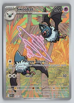 SWOOBAT 120/086 ILLUSTRATION RARE WHITE FLARE POKEMON NM - Image 1