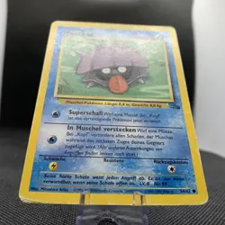 Muschas 54/62 Fossil Vintage Pokemon Karte Deutsch WOTC 1999 Nintendo POOR - Image 3