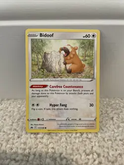 Pokemon TCG Crown Zenith Bidoof 111/159 Regular Common Card NM - Image 1