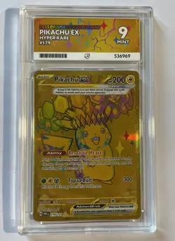 Pokemon Pikachu EX Prismatic Evolution Card 179/131 Hyper Rare Graded Ace 9 MINT - Image 1