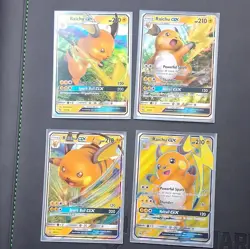 Pokemon TCG Raichu GX Ultra Rare Holo Lot (4) Hidden Fates Shining Legends - Image 1