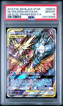 2019 POKEMON SM BLACK STAR PROMO FULL ART/MOLTRES & ZAPDOS & ARTICUNO GX PSA 10 - Image 1