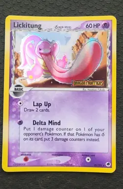 Pokemon Lickitung Delta EX Dragon Frontiers Rev Holo MP - Image 1