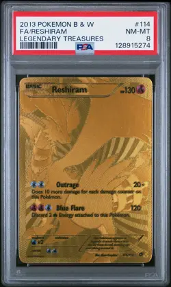 Reshiram #114 2013 Pokemon Black & White Legendary Treasures PSA 8 - Image 1