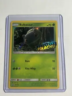 Bulbasaur SM198 Holo Black Star Promo Sun & Moon Detective Pikachu Stamp TCG NM - Image 1