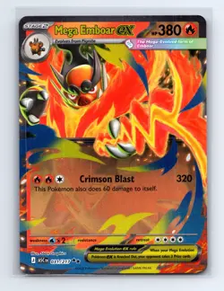 Mega Emboar ex 031/217 Double Rare Ascended Heroes Pokemon Near Mint - Image 1