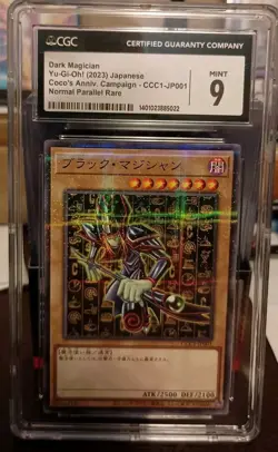 Japanese Dark Magician Parallel Rare Yu-Gi-Oh Card CCC1-JP001 CGC Mint 9. - Image 1