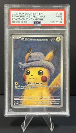 Pokemon 2023 SVP EN Pikachu with Grey Felt Hat #85 Full Art Promo PSA 9 - Image 3