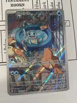 Pokemon Squirtle 148/142 Sv2a 151 Illustration Rare Full Art Holo Saboteri - Image 1
